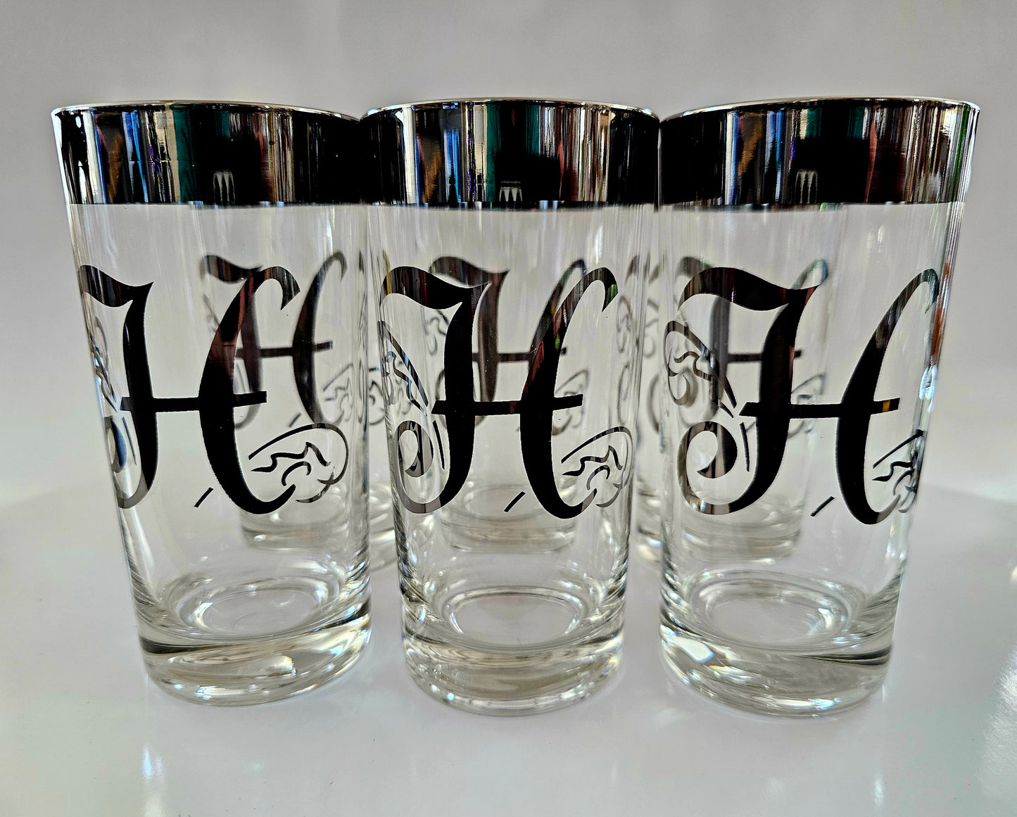 Dorothy Thorpe Highball Glass, "H" Monogram