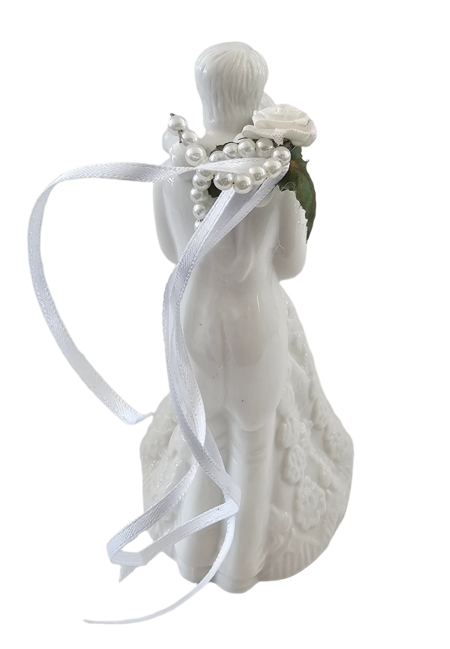 Wedding Cake Topper - Dancing Bride and Groom, White