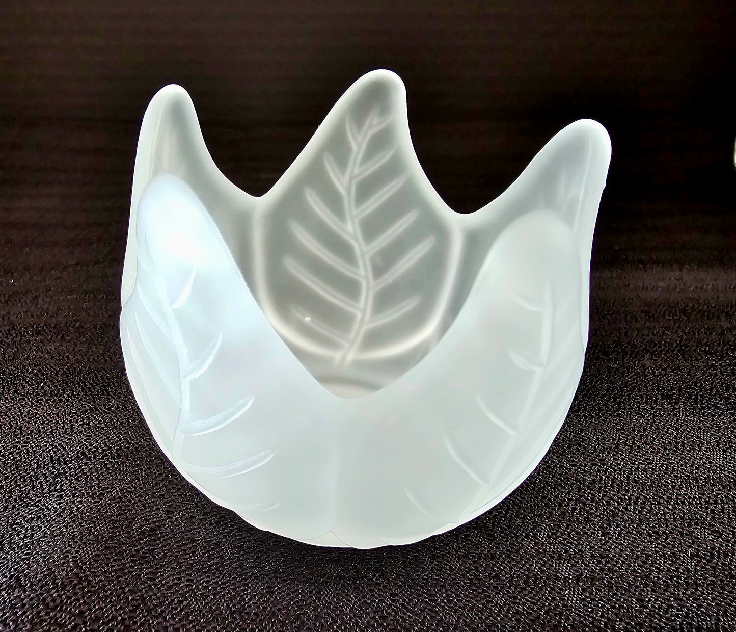 PartyLite Frosted Glass Lotus Blossom Tea Light or Votive Holder