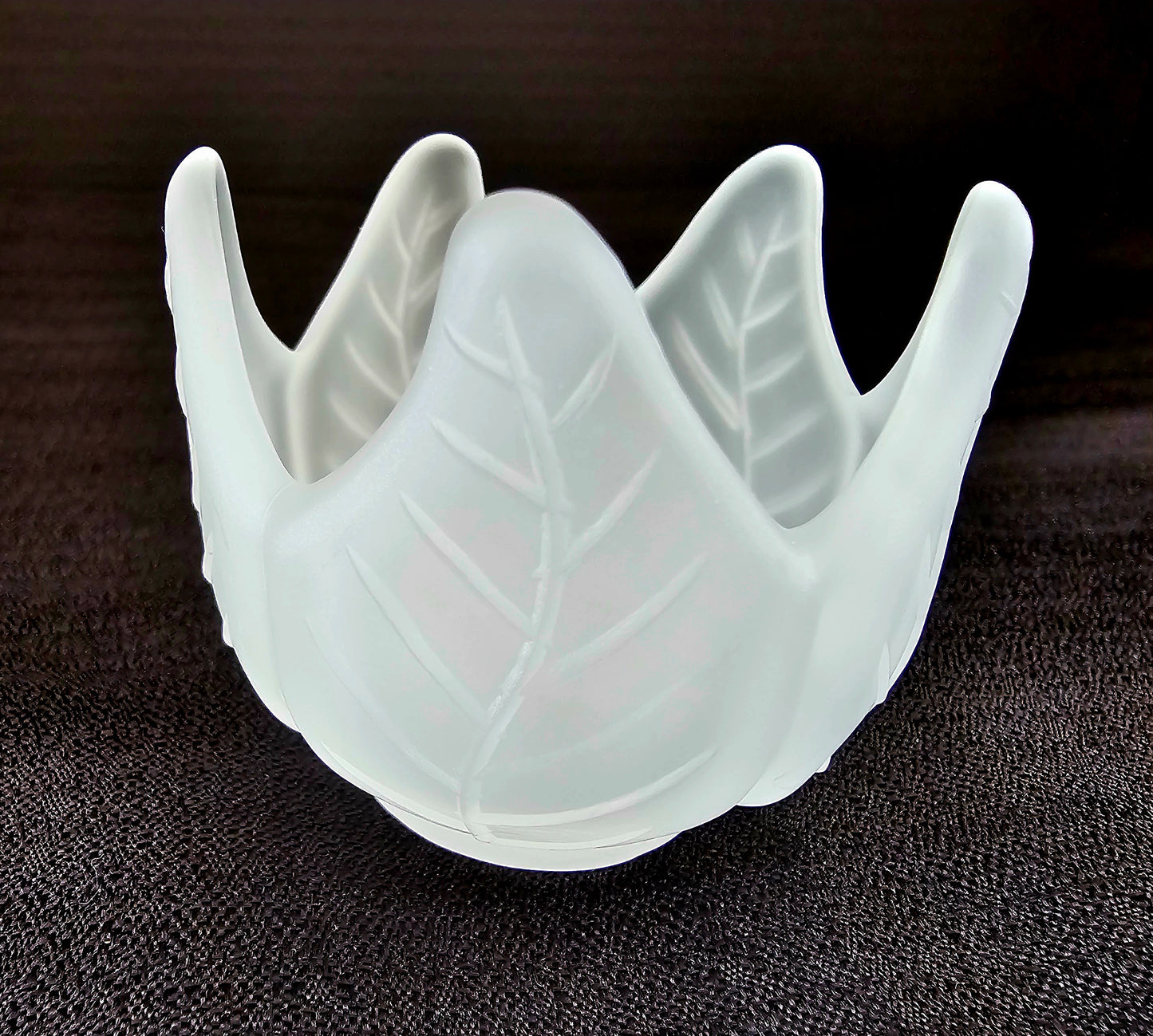 PartyLite Frosted Glass Lotus Blossom Tea Light or Votive Holder