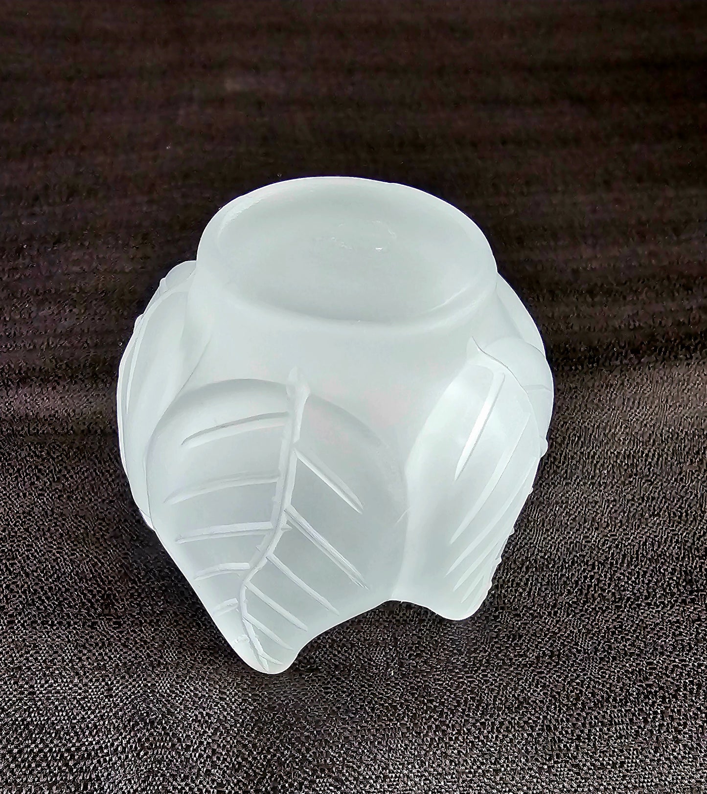 PartyLite Frosted Glass Lotus Blossom Tea Light or Votive Holder