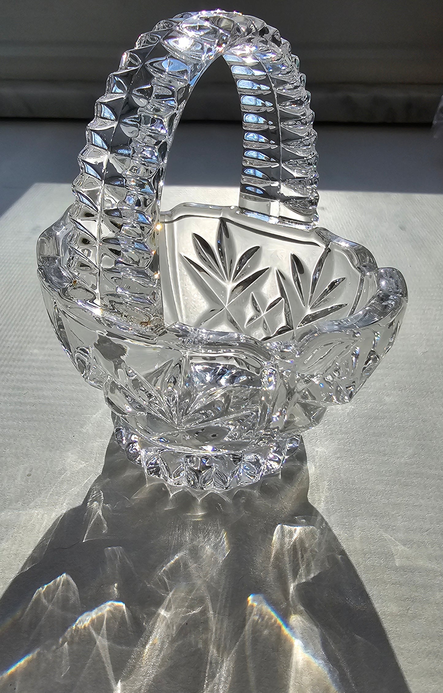 Vintage Princess House Crystal Basket, Highlights Pattern #828