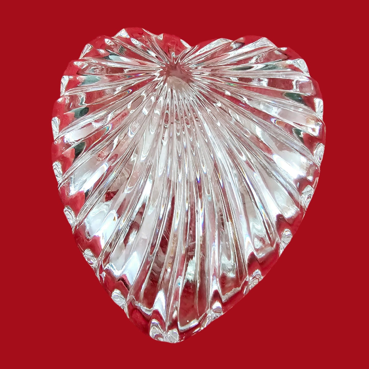 24% Lead Crystal Heart-Shaped Box from Italy