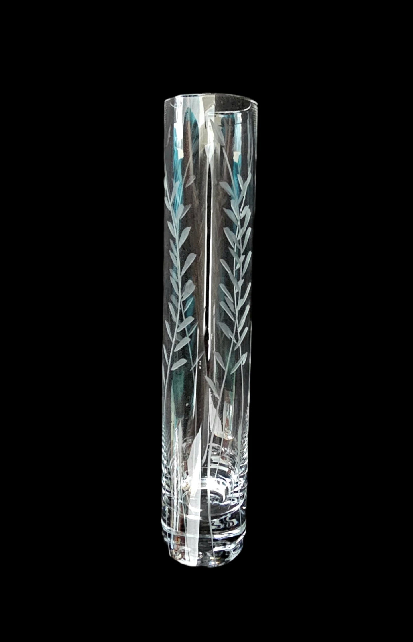 8" Blown Glass Crystal Bud Vase, "Heather" Pattern, New in Box