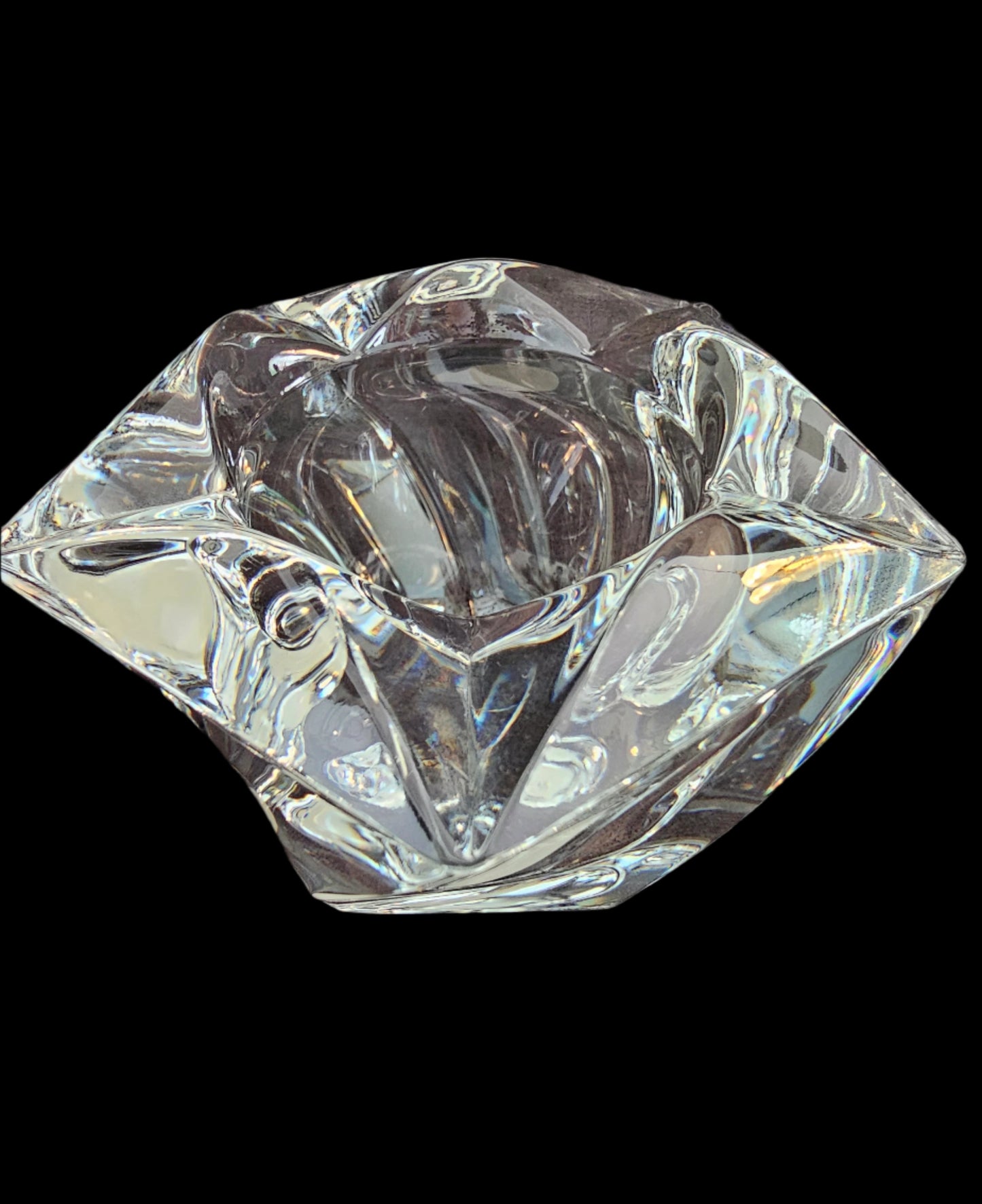 Crystal Candle Holder with a Twist! Holds tea light or votive.