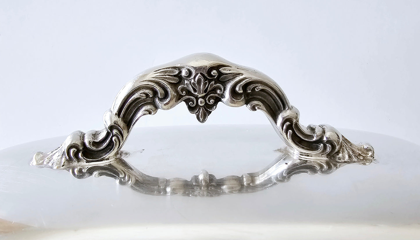 Silverplate Butter Dish, Chantilly Pattern, by Gorham, #YC 1307