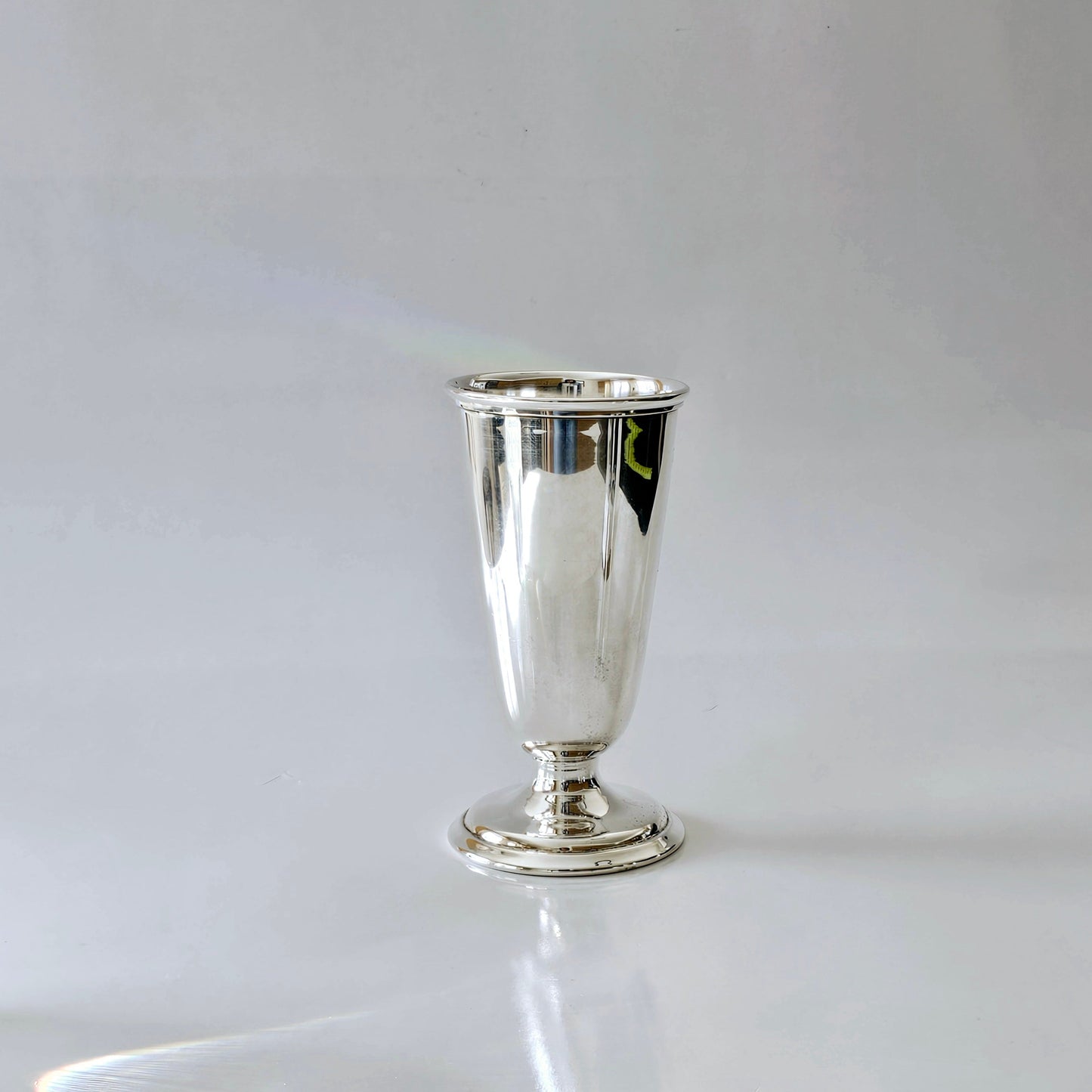 Footed Silver Plate Goblet/Drinking Glass, Surface Damage