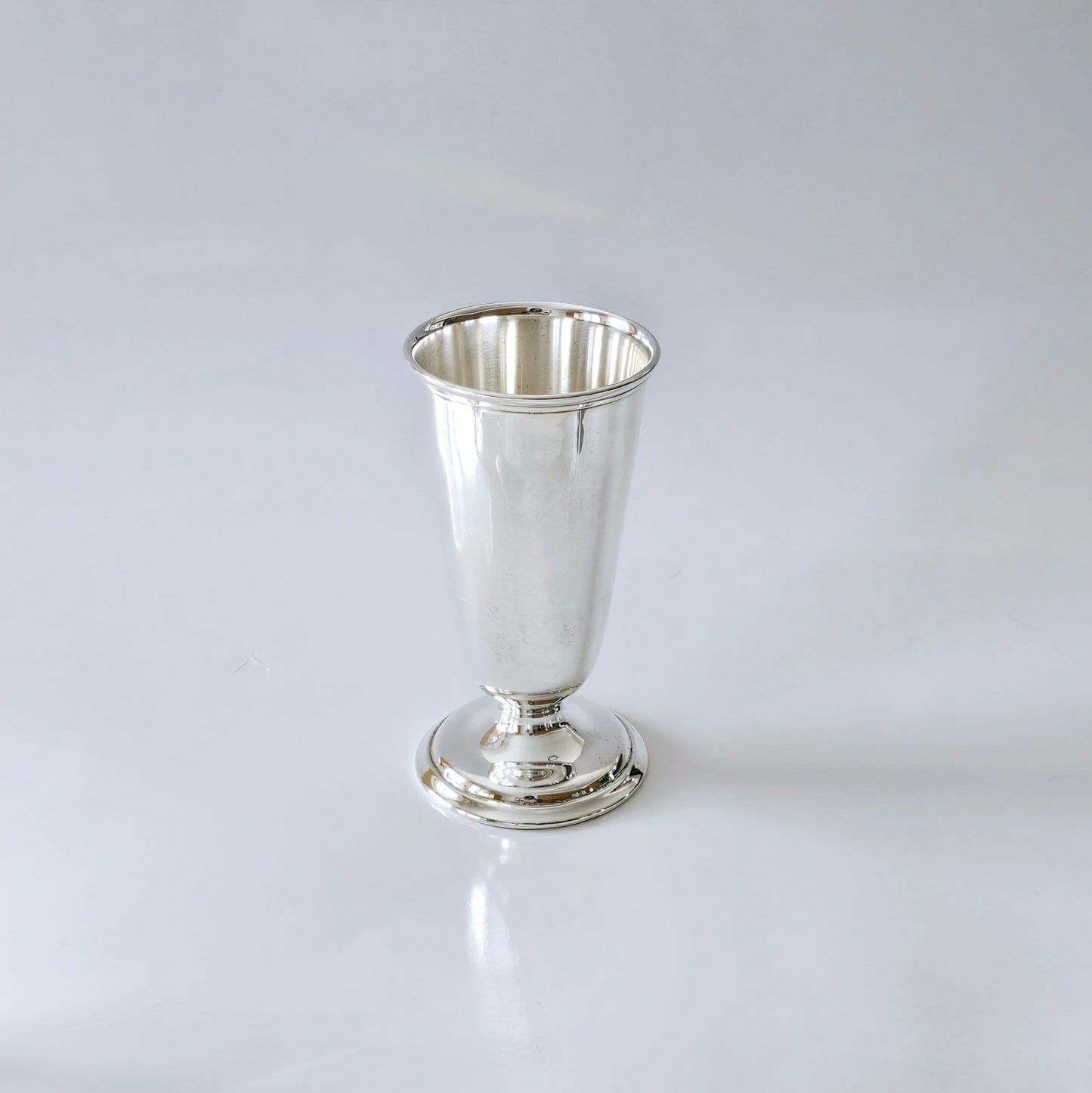 Footed Silver Plate Goblet/Drinking Glass, Surface Damage