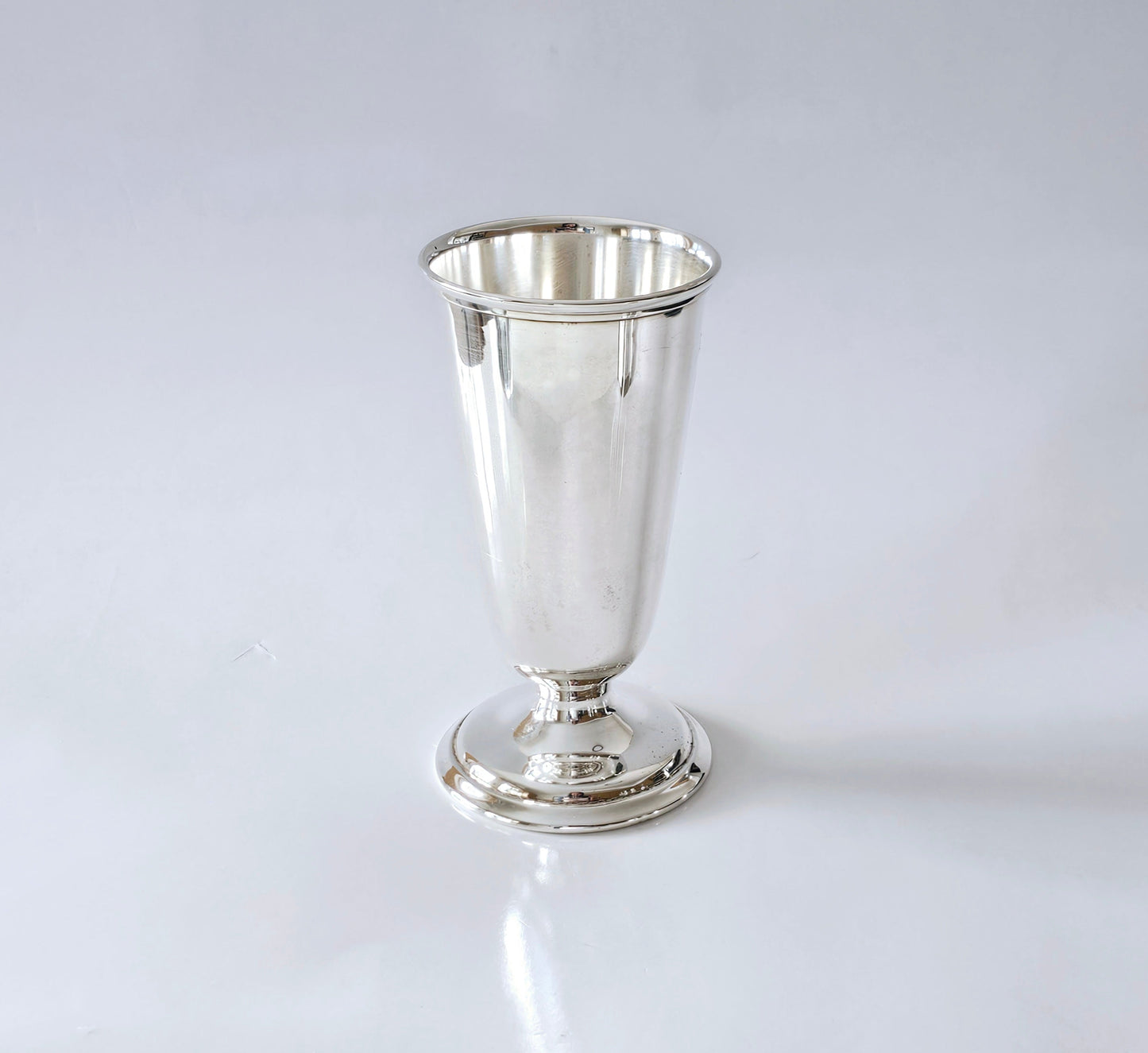 Footed Silver Plate Goblet/Drinking Glass, Surface Damage