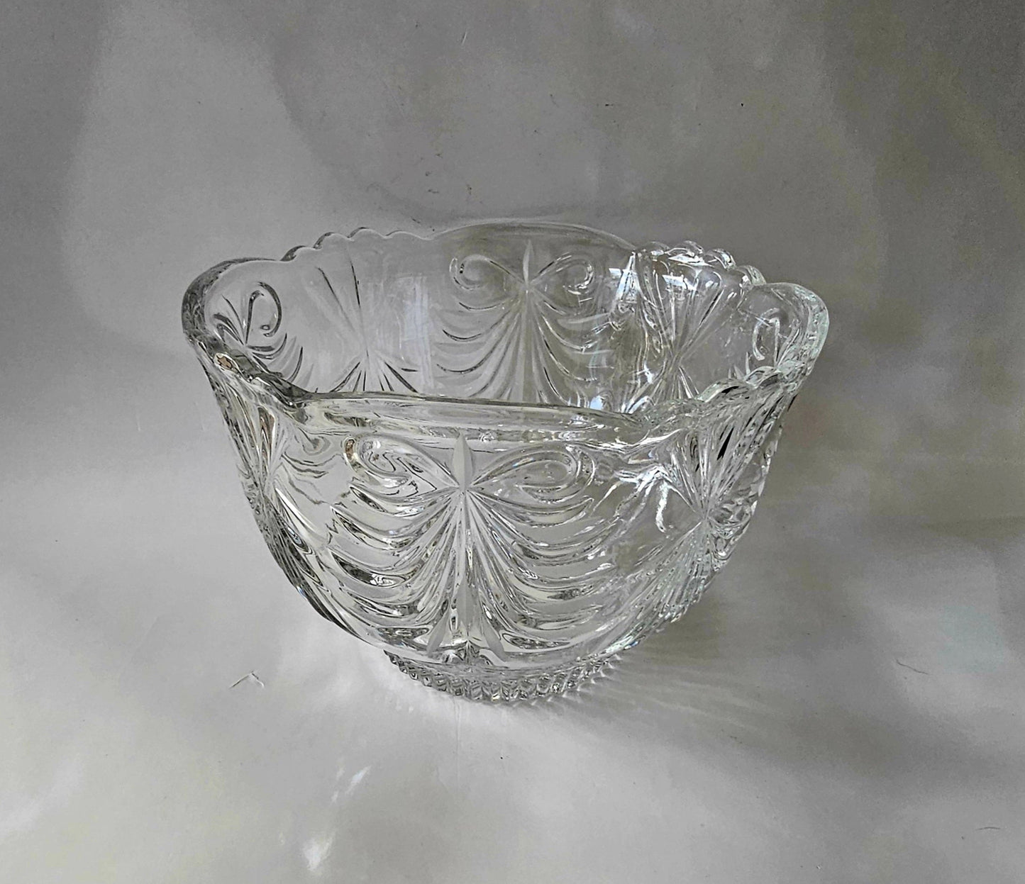 Crystal Salad Bowl | Fruit Bowl by Crystal Clear Industries, Poland, Madrid Pattern