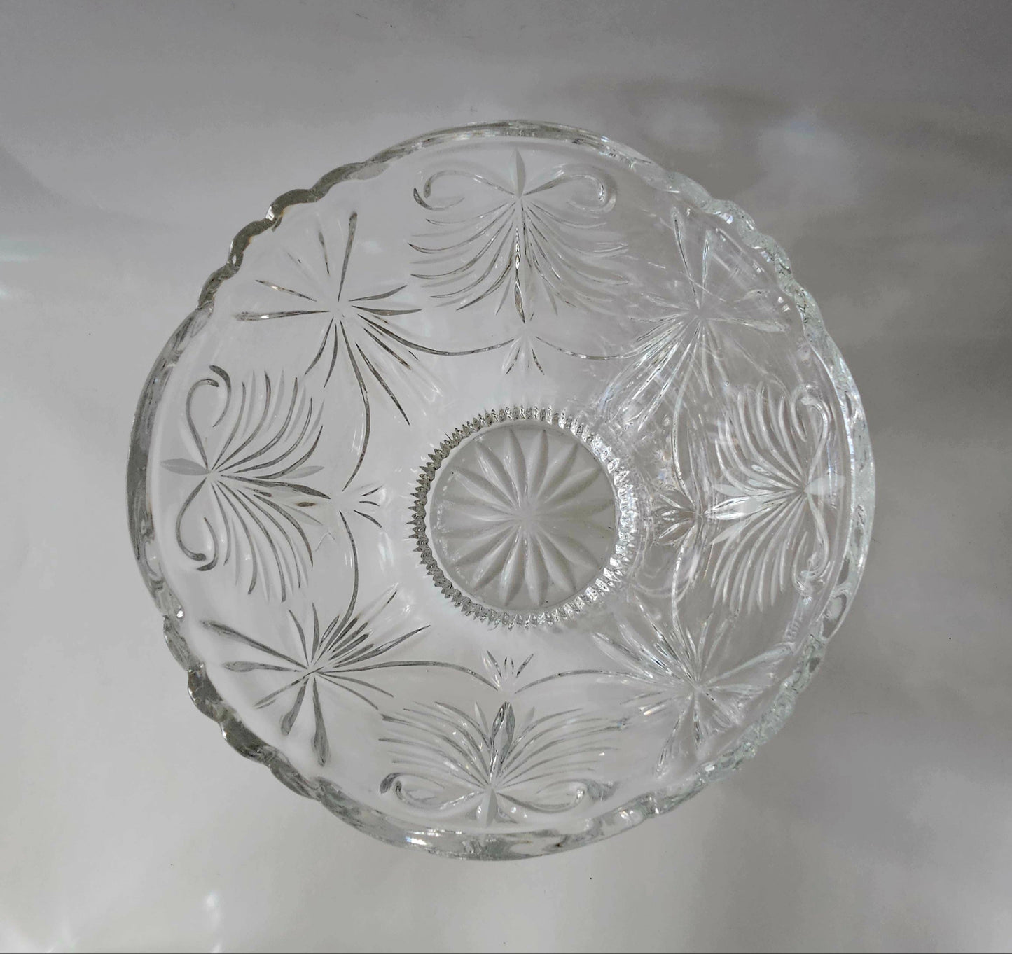 Crystal Salad Bowl | Fruit Bowl by Crystal Clear Industries, Poland, Madrid Pattern