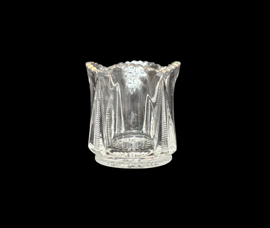 Victorian Pressed Glass Toothpick Holder with Scalloped Gilt Edge