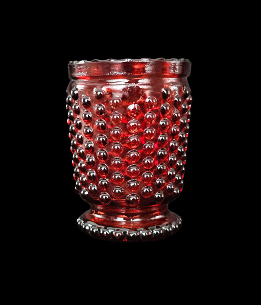 Ruby Red Hobnail Toothpick Holder