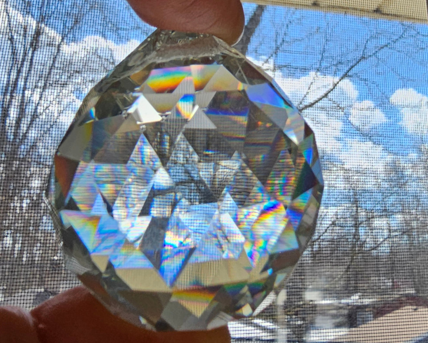 40 mm Cut Crystal Ball with Pin Hole (1 1/2")