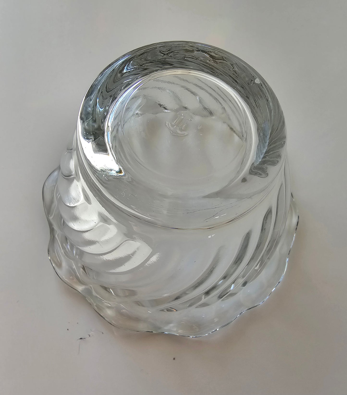 1950's Anchor Hocking Sherbet Dish, Clear Swirl Pattern | Mid-Century Modern