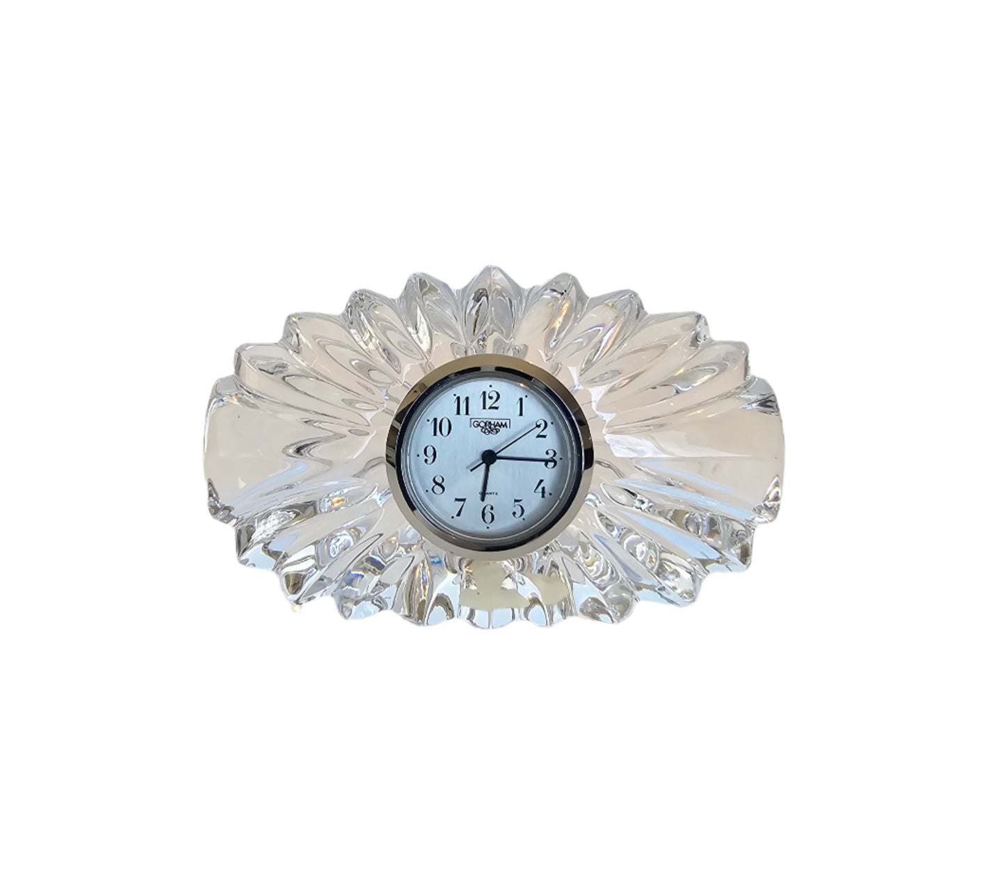 Gorham Full Crystal Shelf Clock, Made in Germany | Works