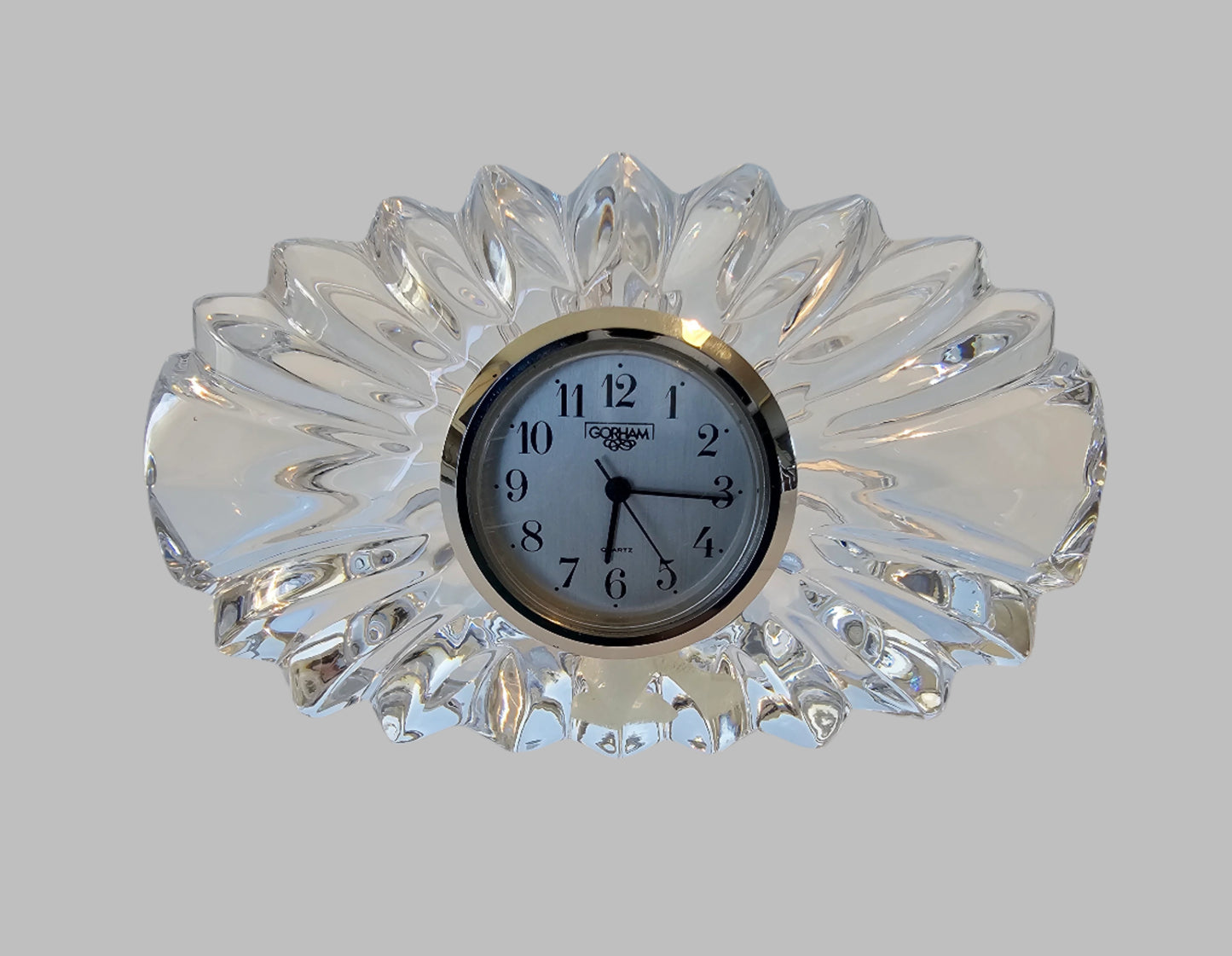 Gorham Full Crystal Shelf Clock, Made in Germany | Works