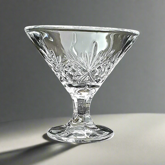 Vintage Blown Glass Martini Glasses, Godinger, Dublin Pattern.