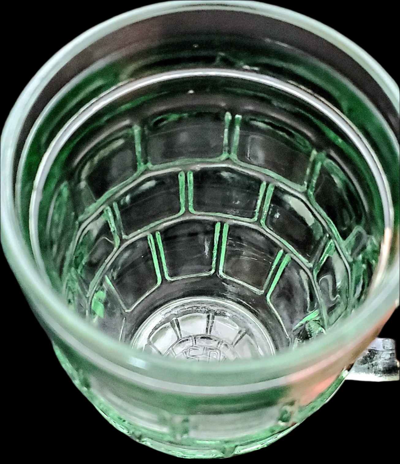 Light Green Root Beer Mugs, Barrel Mugs, Block/Thumbprint Pattern