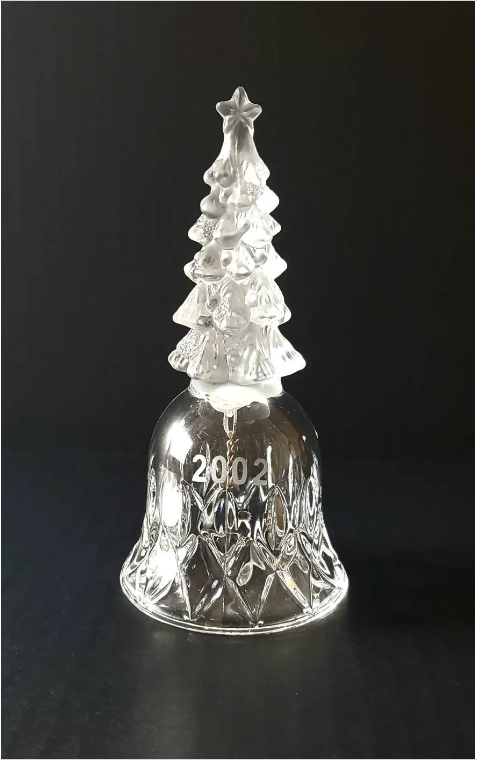 24% Lead Crystal Christmas Bell, Vintage, dated 2002