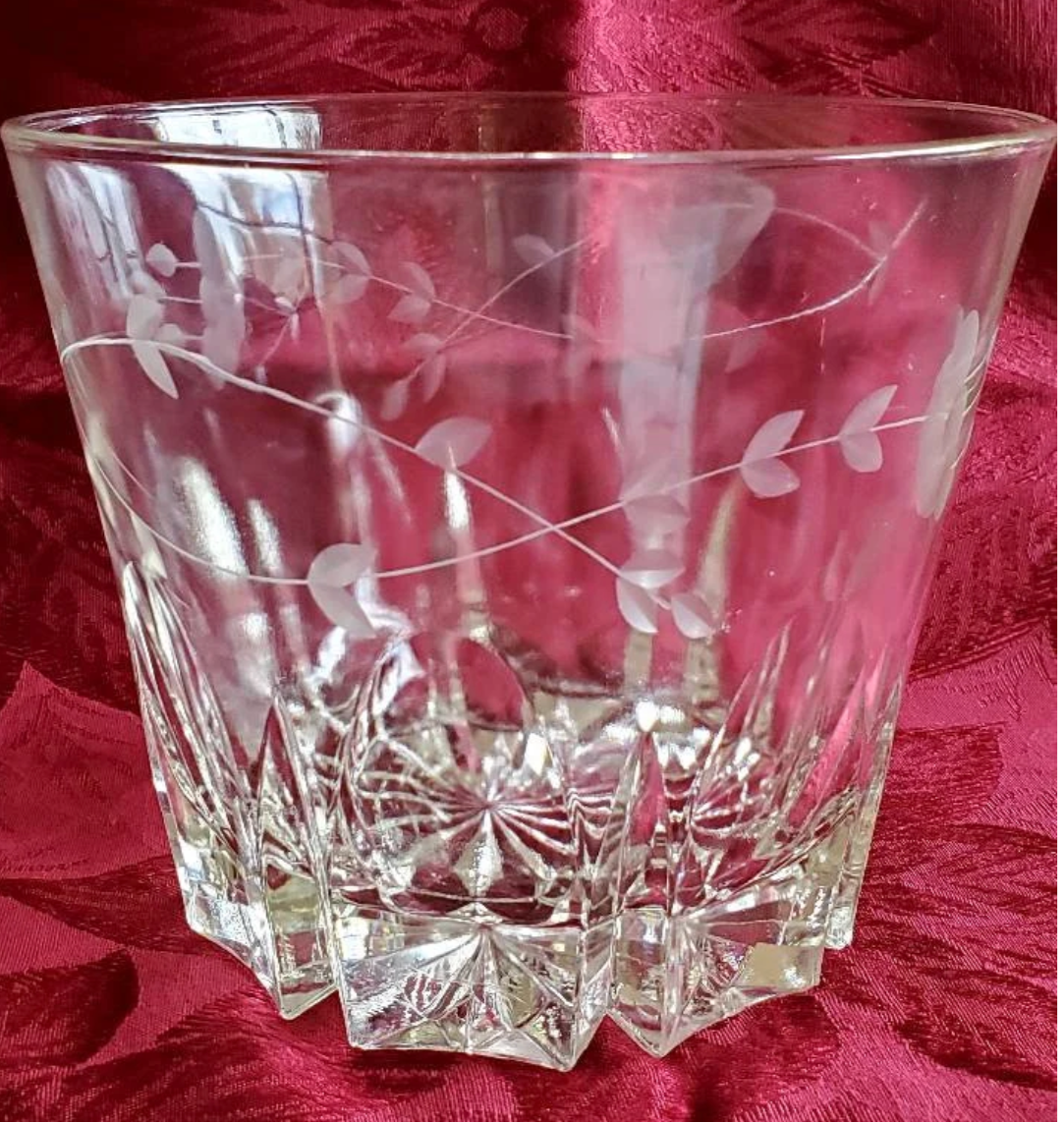 Princess House Regency Ice Bucket, Pressed Glass with Etching