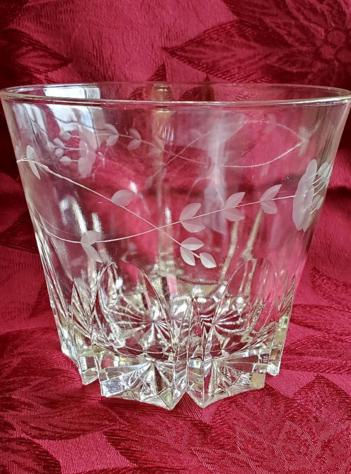 Princess House Regency Ice Bucket, Pressed Glass with Etching