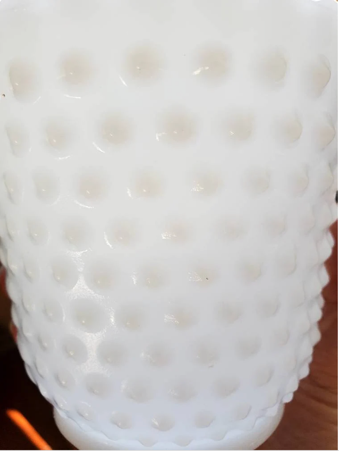 Vintage Milk Glass Planter or Vase, Hobnail Pattern