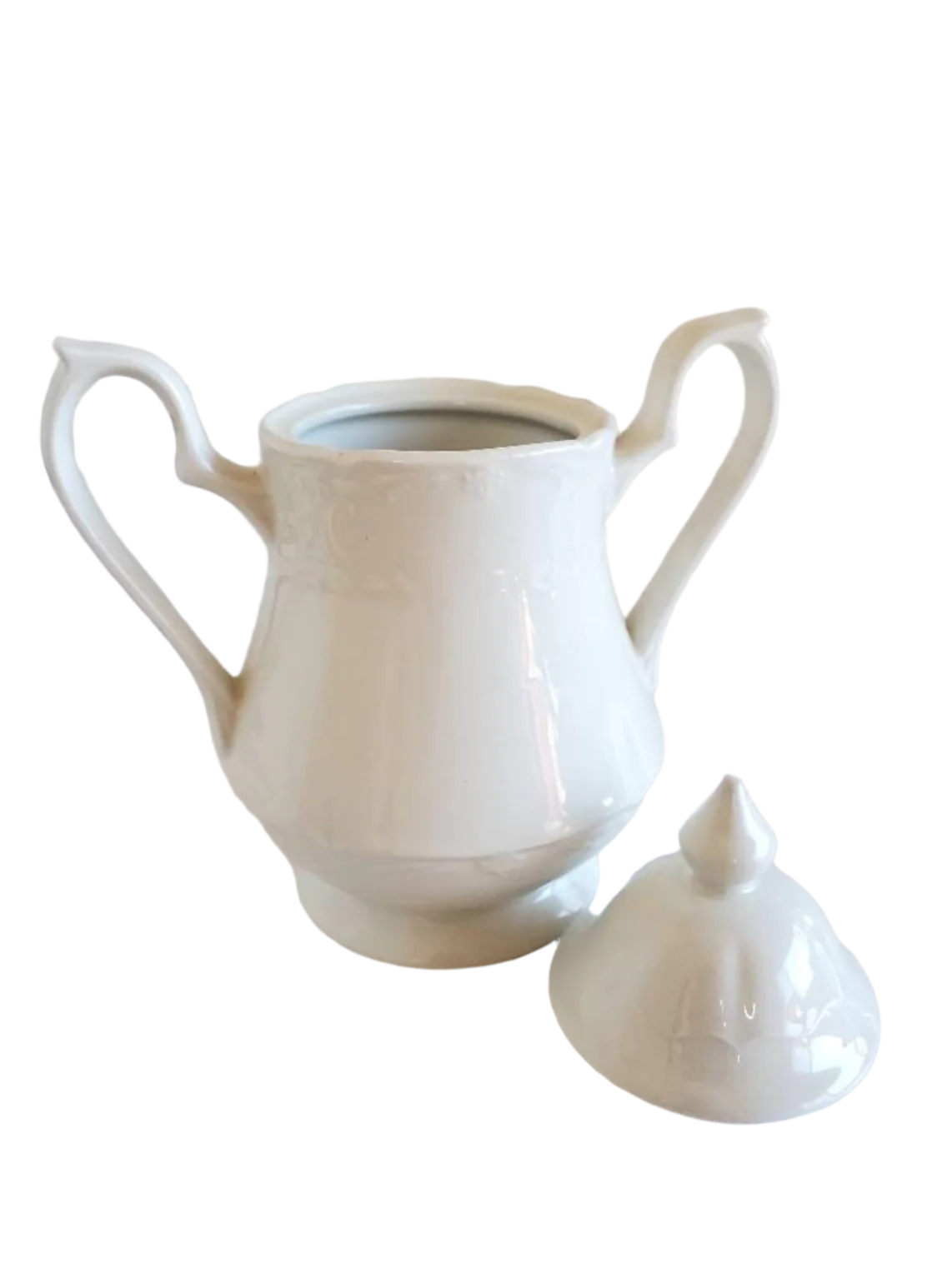 Richmond White Sugar Bowl and Lid, by Johnson Brothers