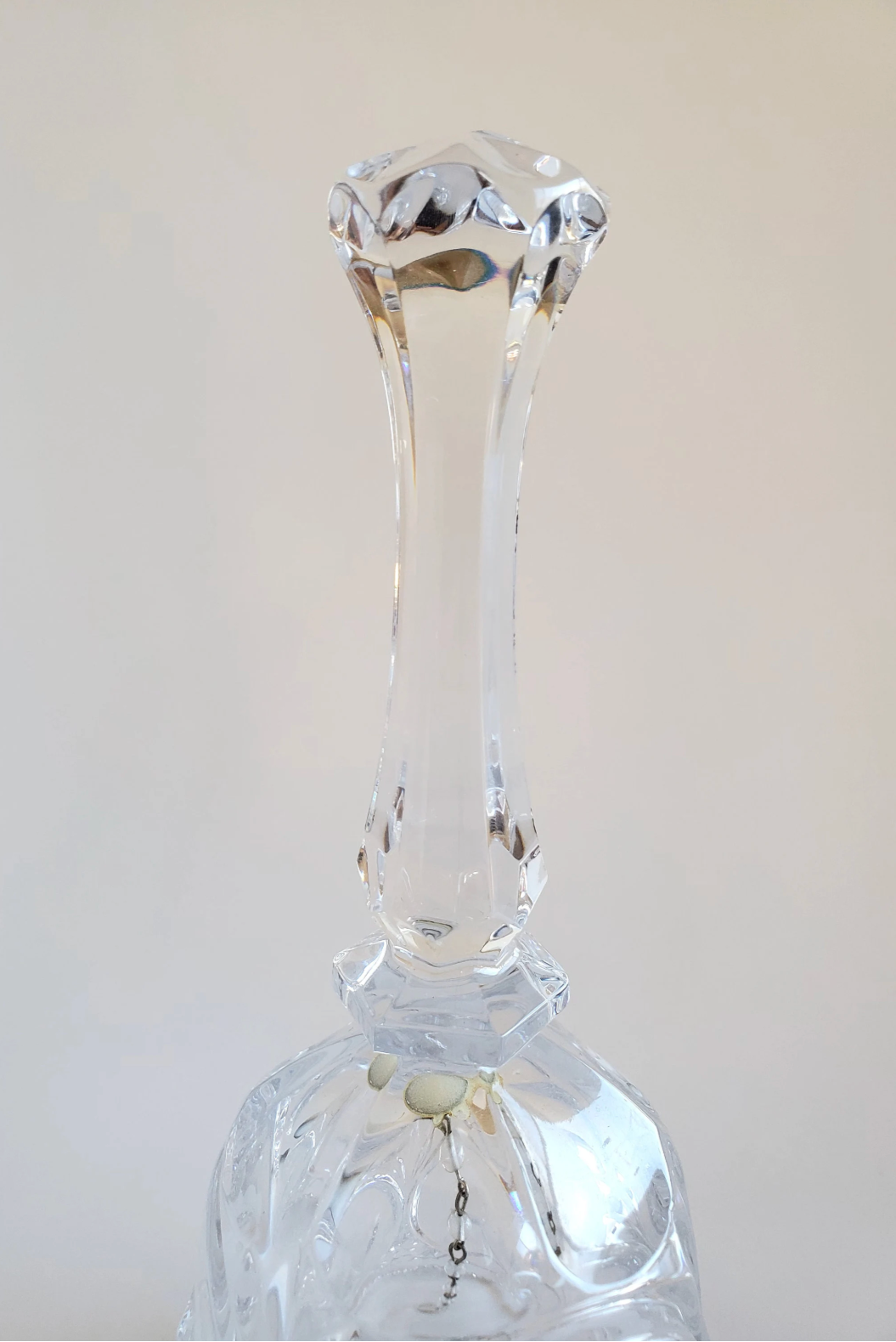 8" Crystal Dinner Bell from Hofbauer | Acid-Etched flowers | 24% Lead Crystal