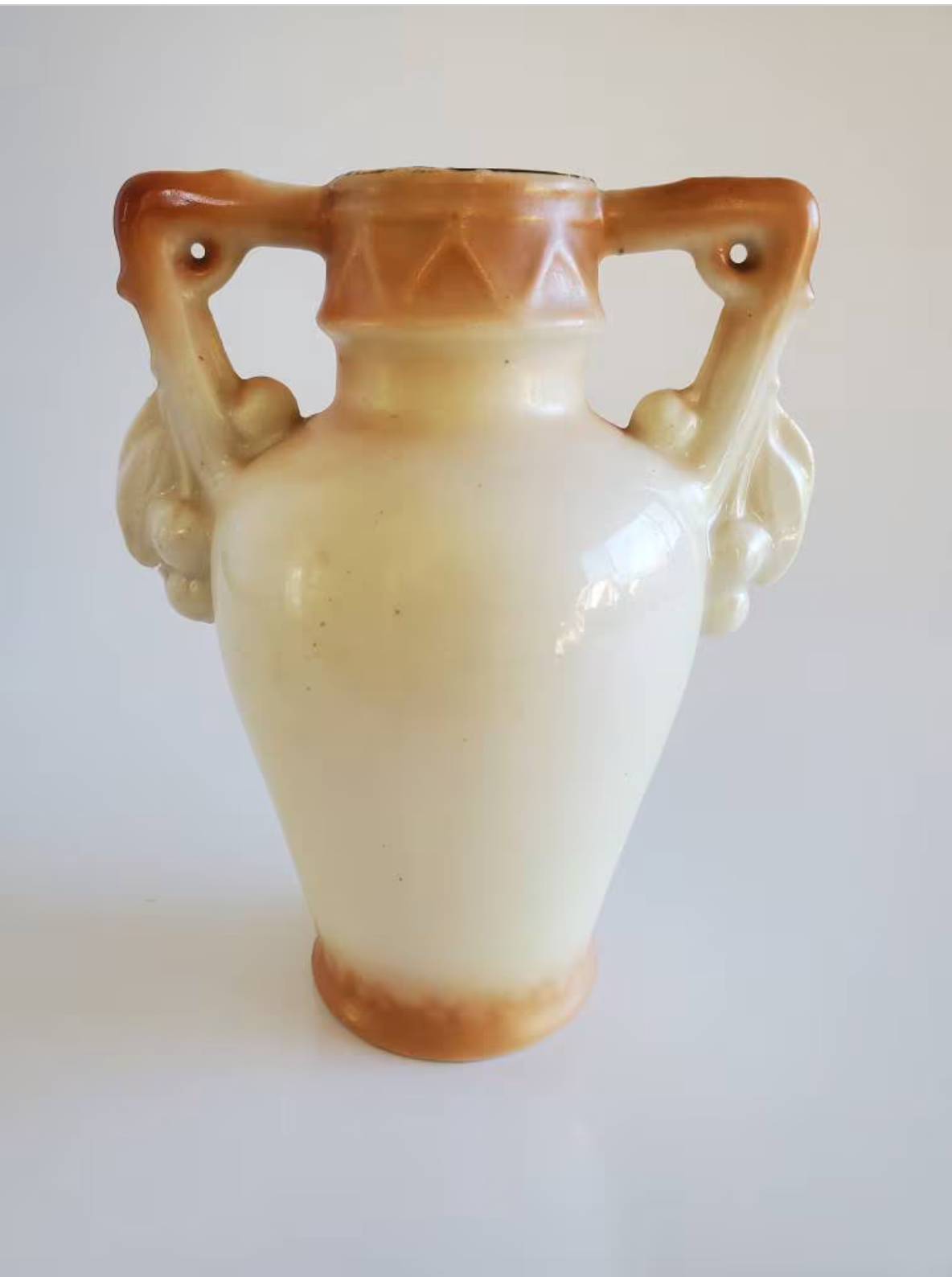 Early 1900's Hand Painted Ceramic Vase, Urn Style, Made in Czechoslovakia