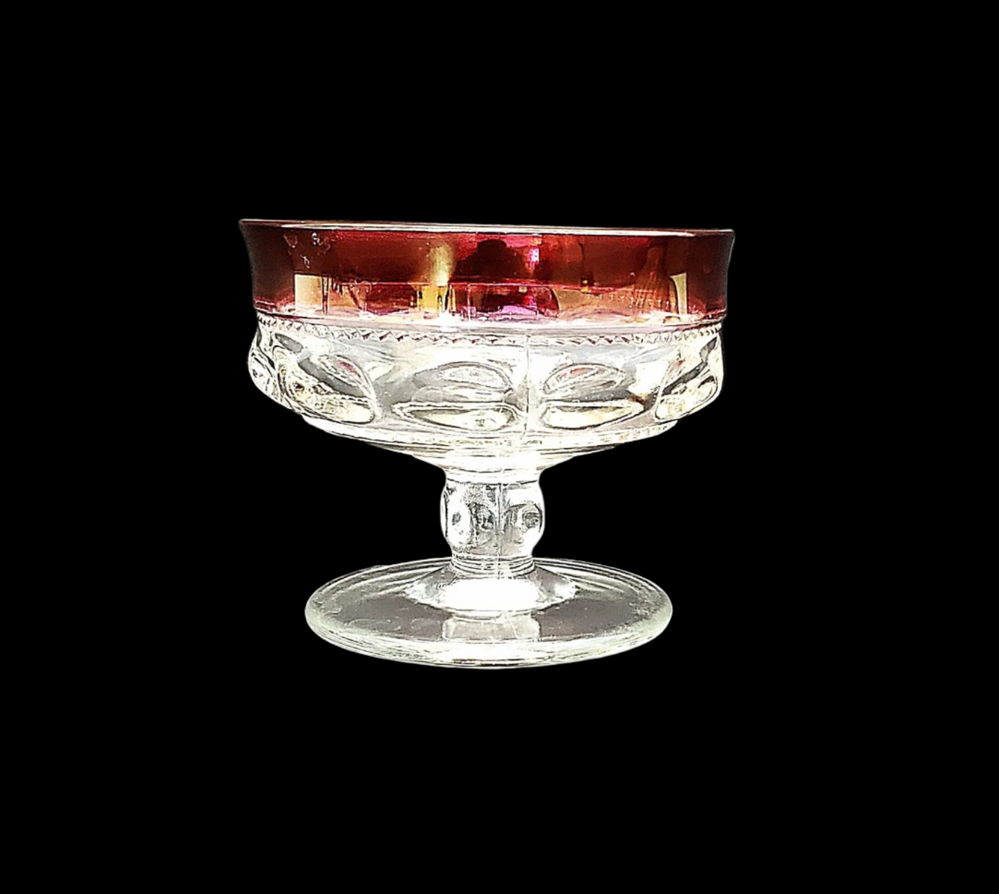 King's Crown Cranberry/Ruby Flashed Cordial Glass by TIFFIN-FRANCISCAN