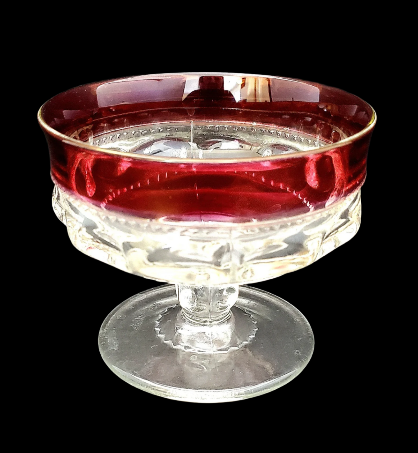 King's Crown Cranberry/Ruby Flashed Cordial Glass by TIFFIN-FRANCISCAN