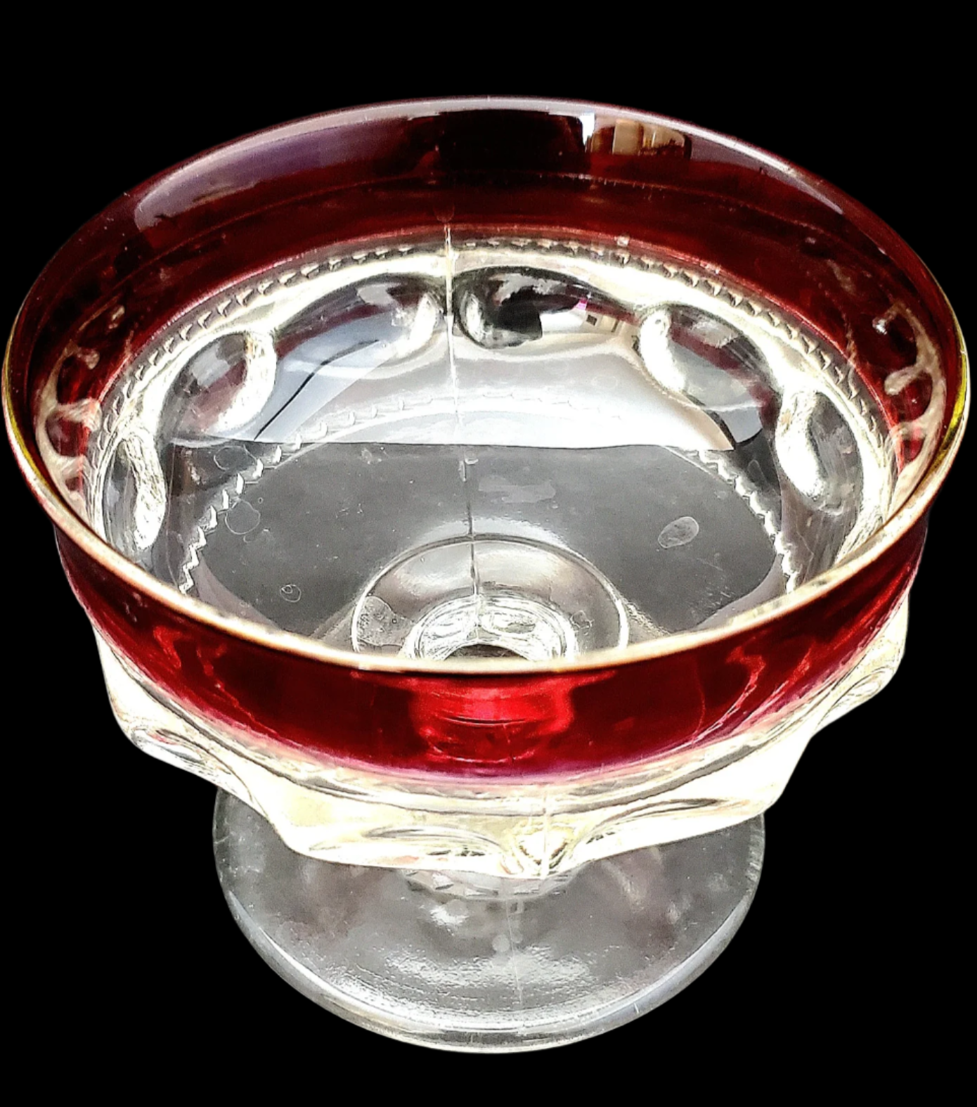 King's Crown Cranberry/Ruby Flashed Cordial Glass by TIFFIN-FRANCISCAN