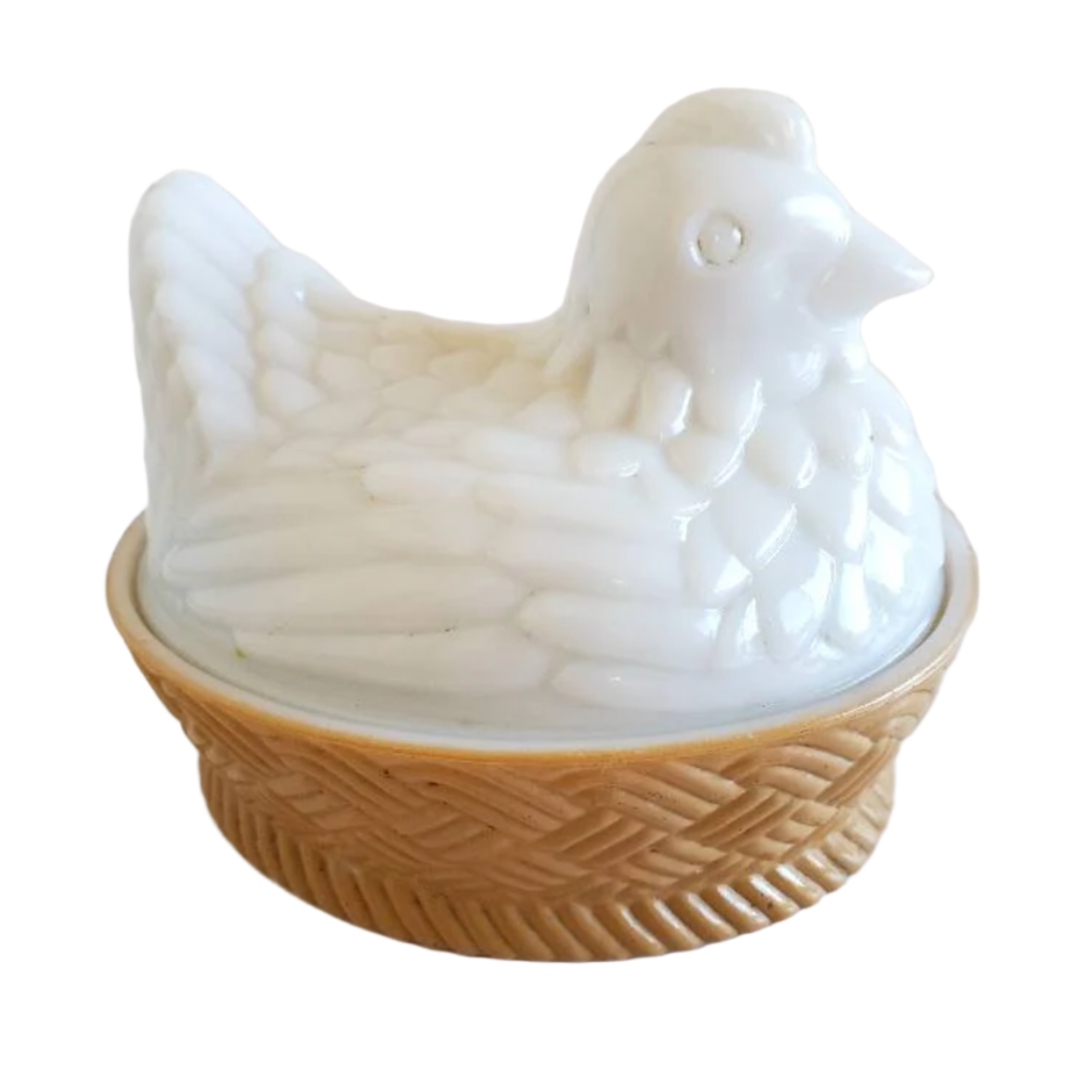 Avon Milk Glass Chicken on Nest