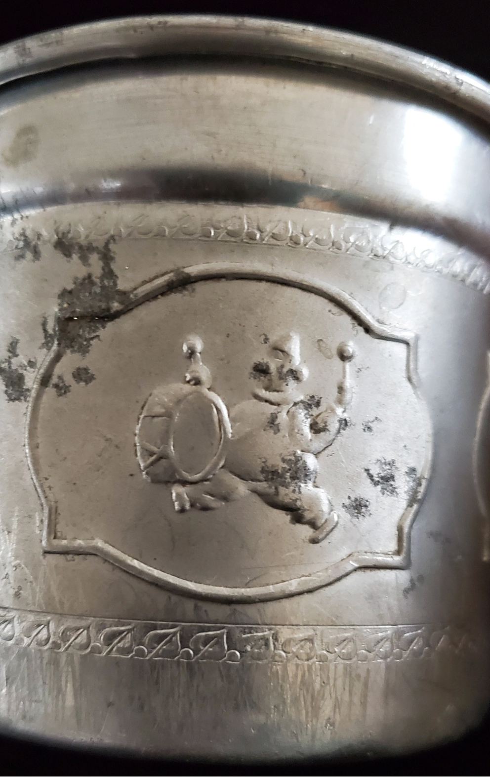 Aluminum Child's Cup with Circus Scenes | Damaged