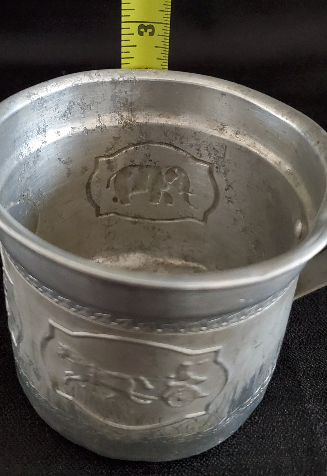 Aluminum Child's Cup with Circus Scenes | Damaged