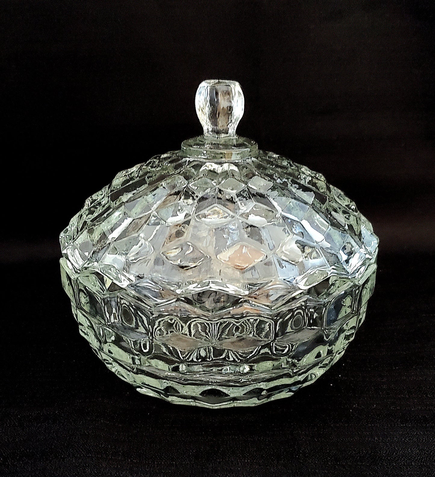 Vintage Whitehall Clear Pressed Glass Candy Dish with Lid, by Colony - Excellent Condition!