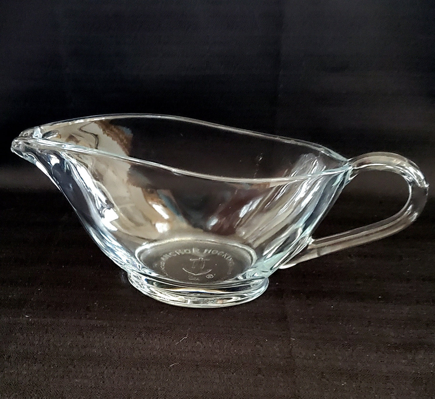 Anchor Hocking Clear Glass Gravy Boat, Presence - 16 oz - Heavy, Solid, in Excellent Condition