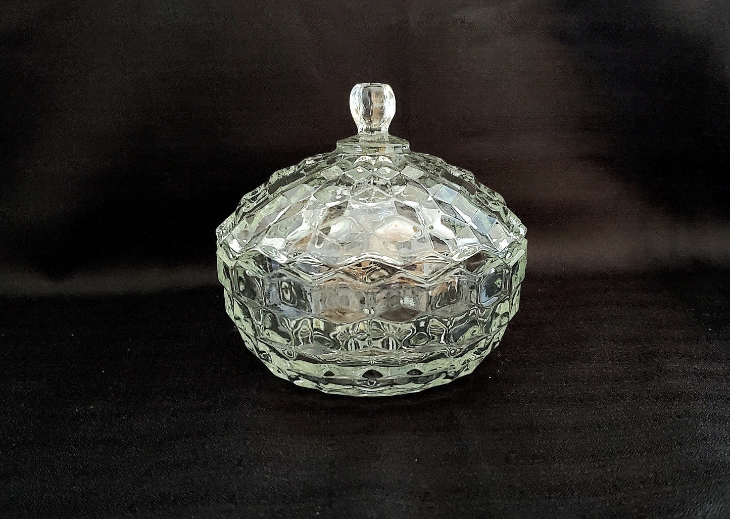 Vintage Whitehall Clear Pressed Glass Candy Dish with Lid, by Colony - Excellent Condition!