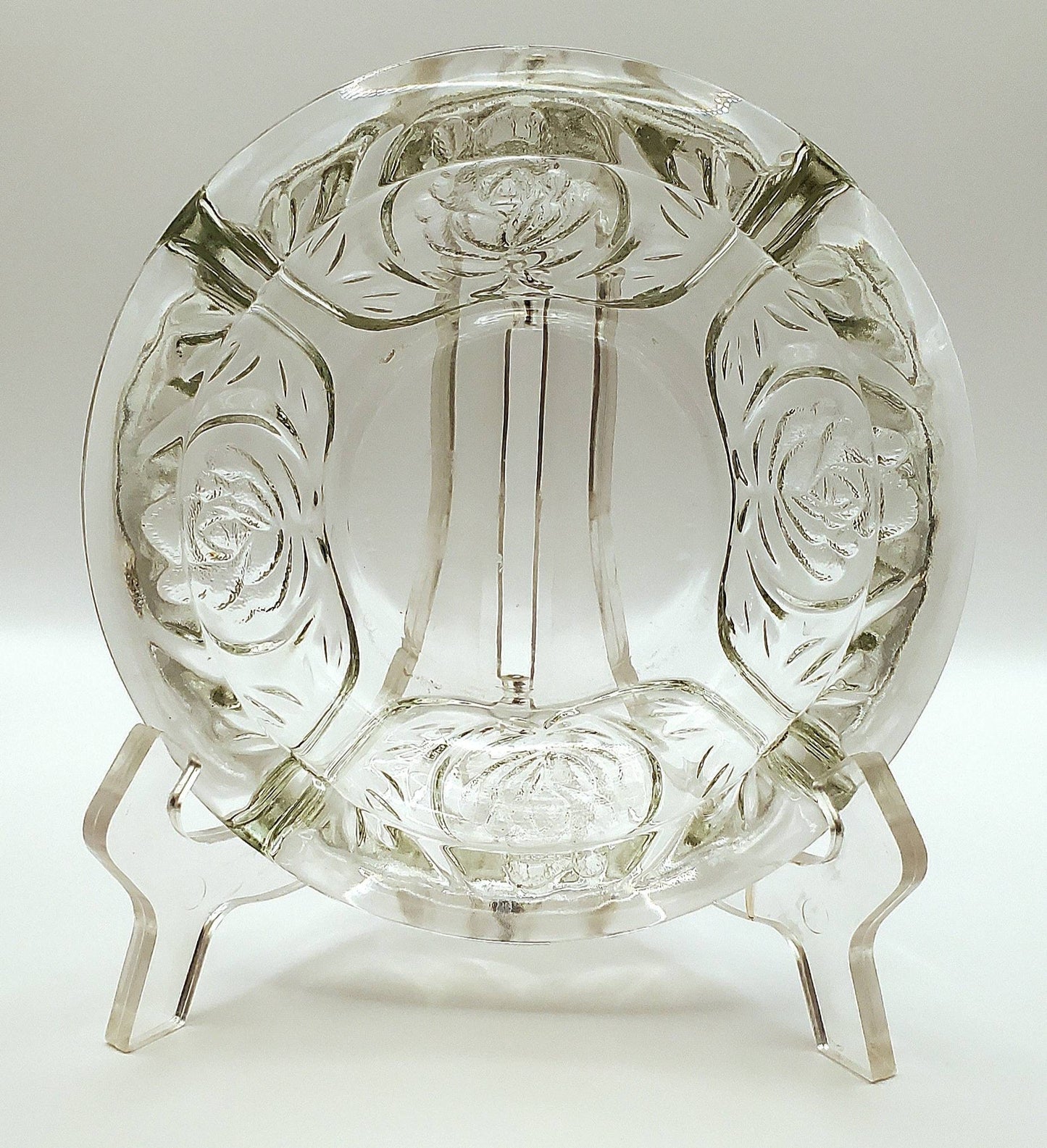 Pressed Glass Ashtray with Rose Detail from KIG Indonesia