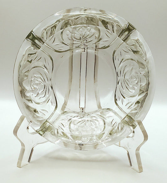 Pressed Glass Ashtray with Rose Detail from KIG Indonesia