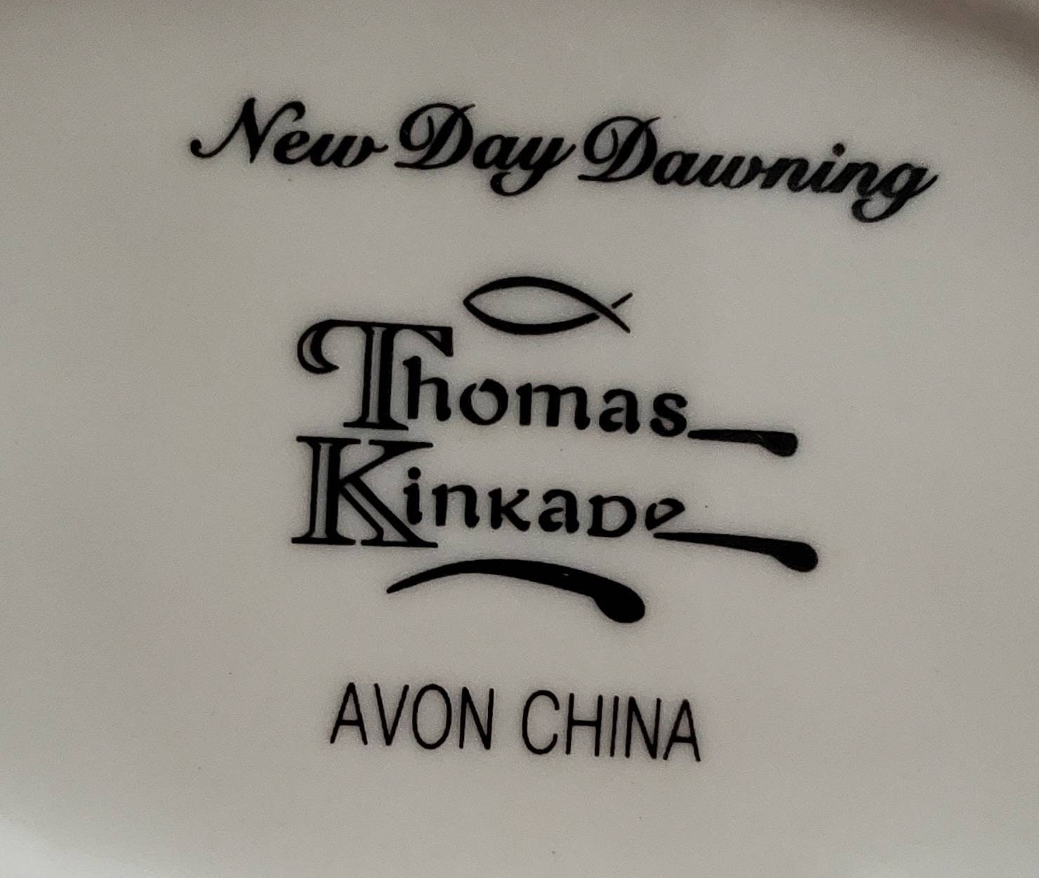 Gorgeous Vintage Thomas Kinkade Sugar and Creamer Set with Spoon, by Avon China, "Stepping Stone Cottage," "New Day Dawning"