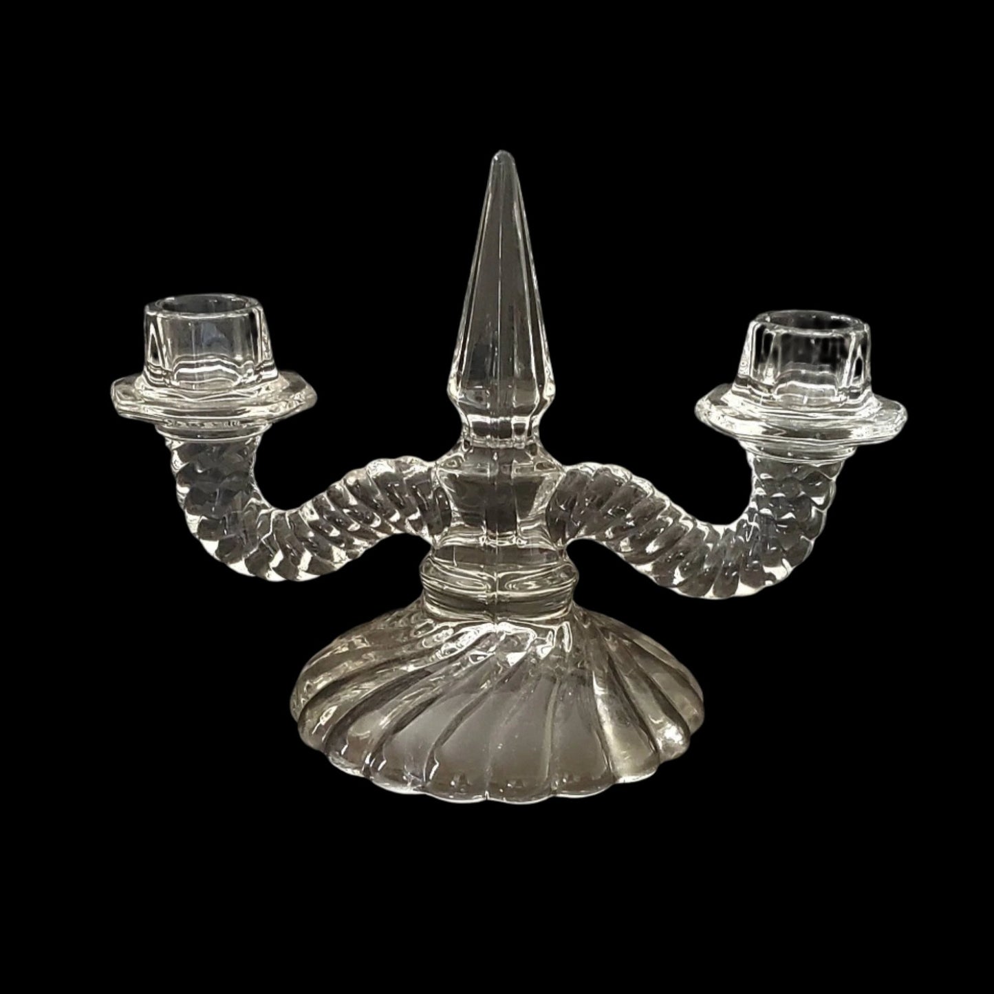 Fostoria Colony Double Light Candlestick Holder, Vintage, PAIR