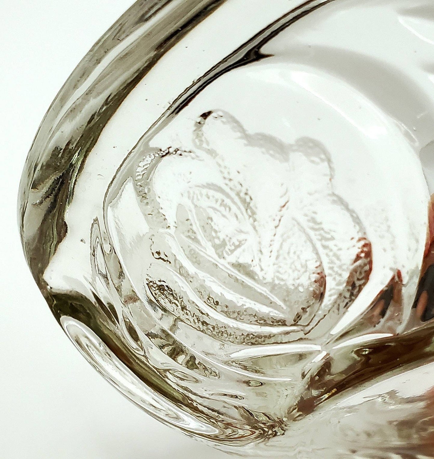 Pressed Glass Ashtray with Rose Detail from KIG Indonesia