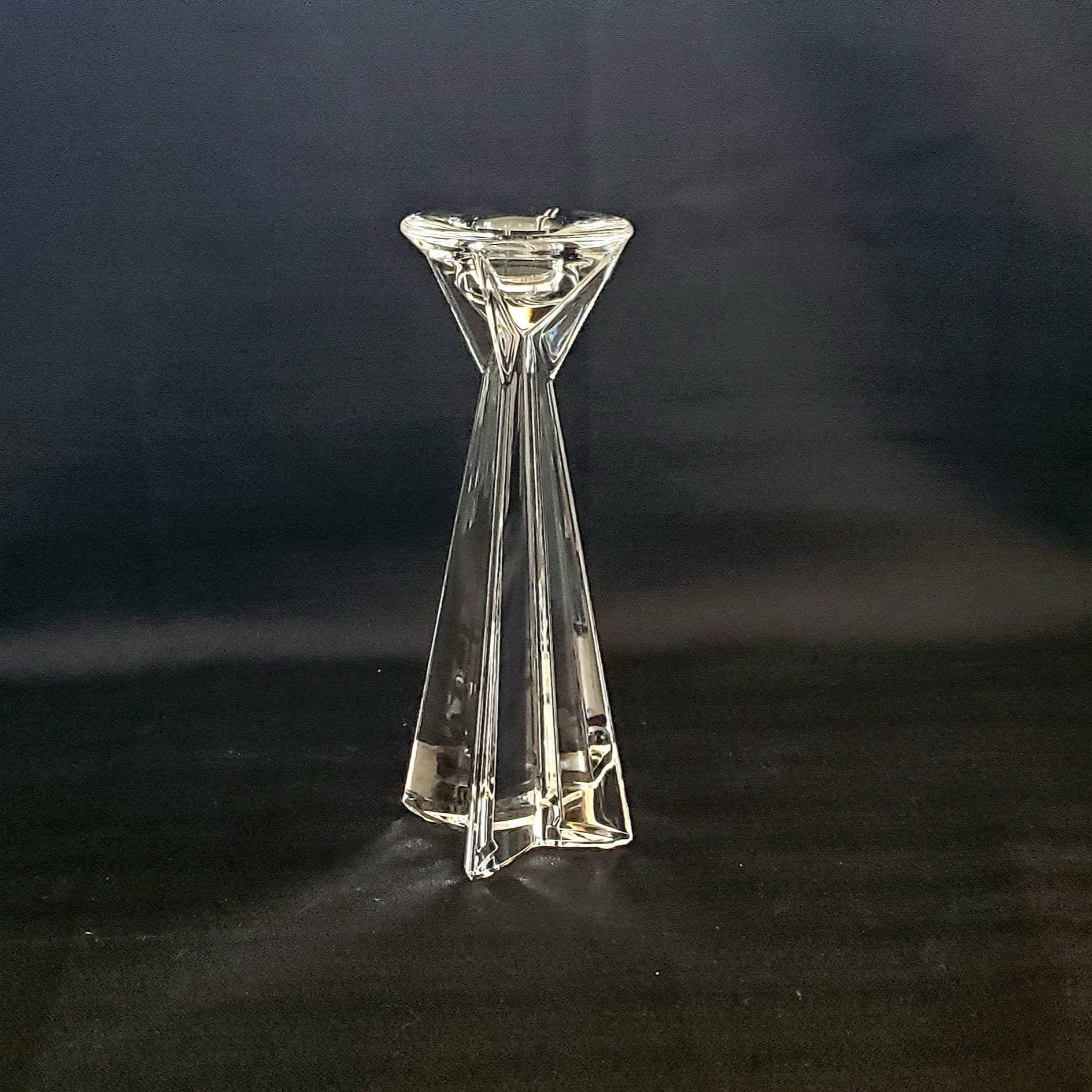 Towle star candle taper holders full lead crystal