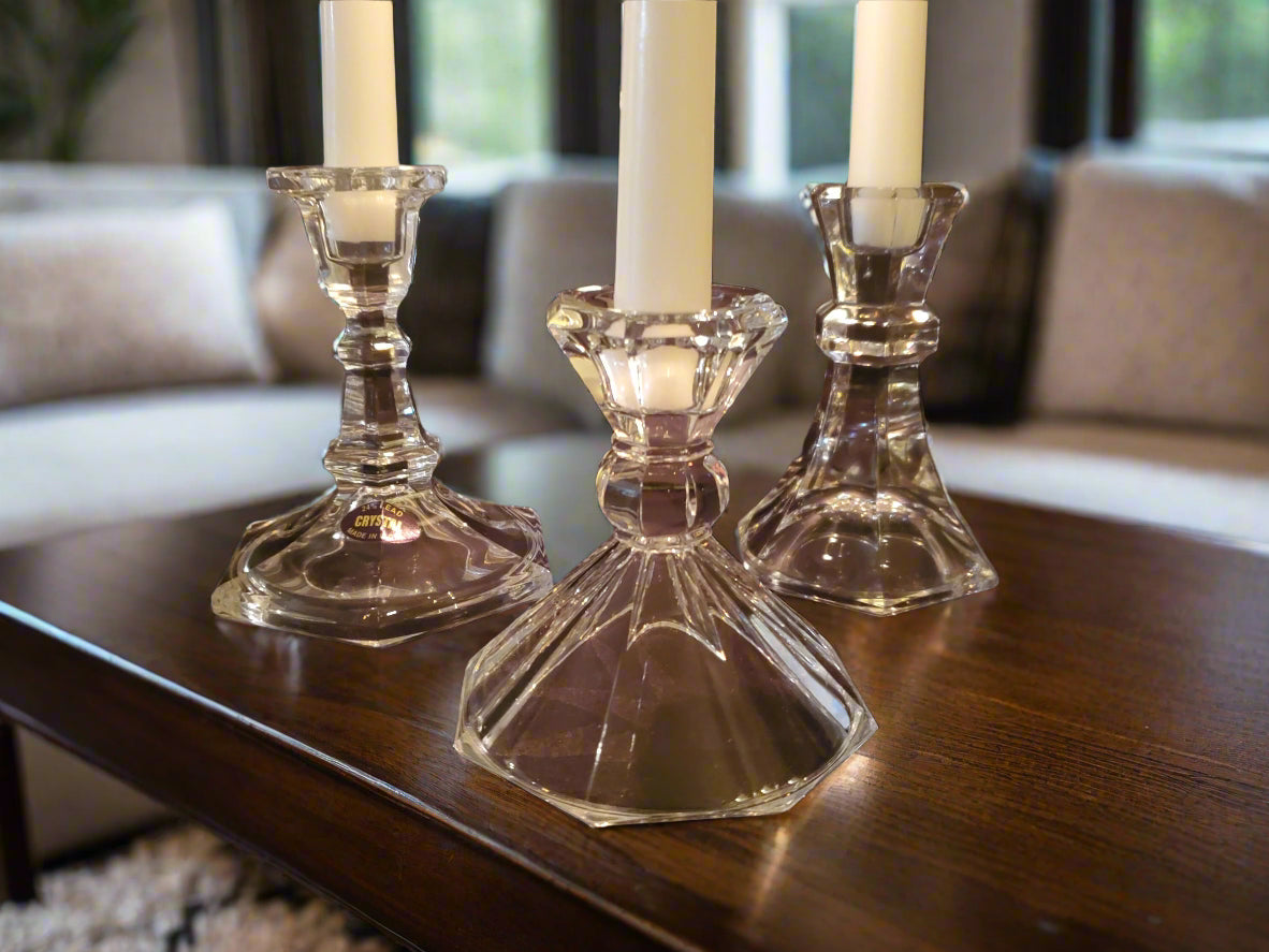 Stunning! Vintage Lead Crystal Candlestick / Taper Holders, Price is for Pairs - Wedding, Anniversary, Date Night :)