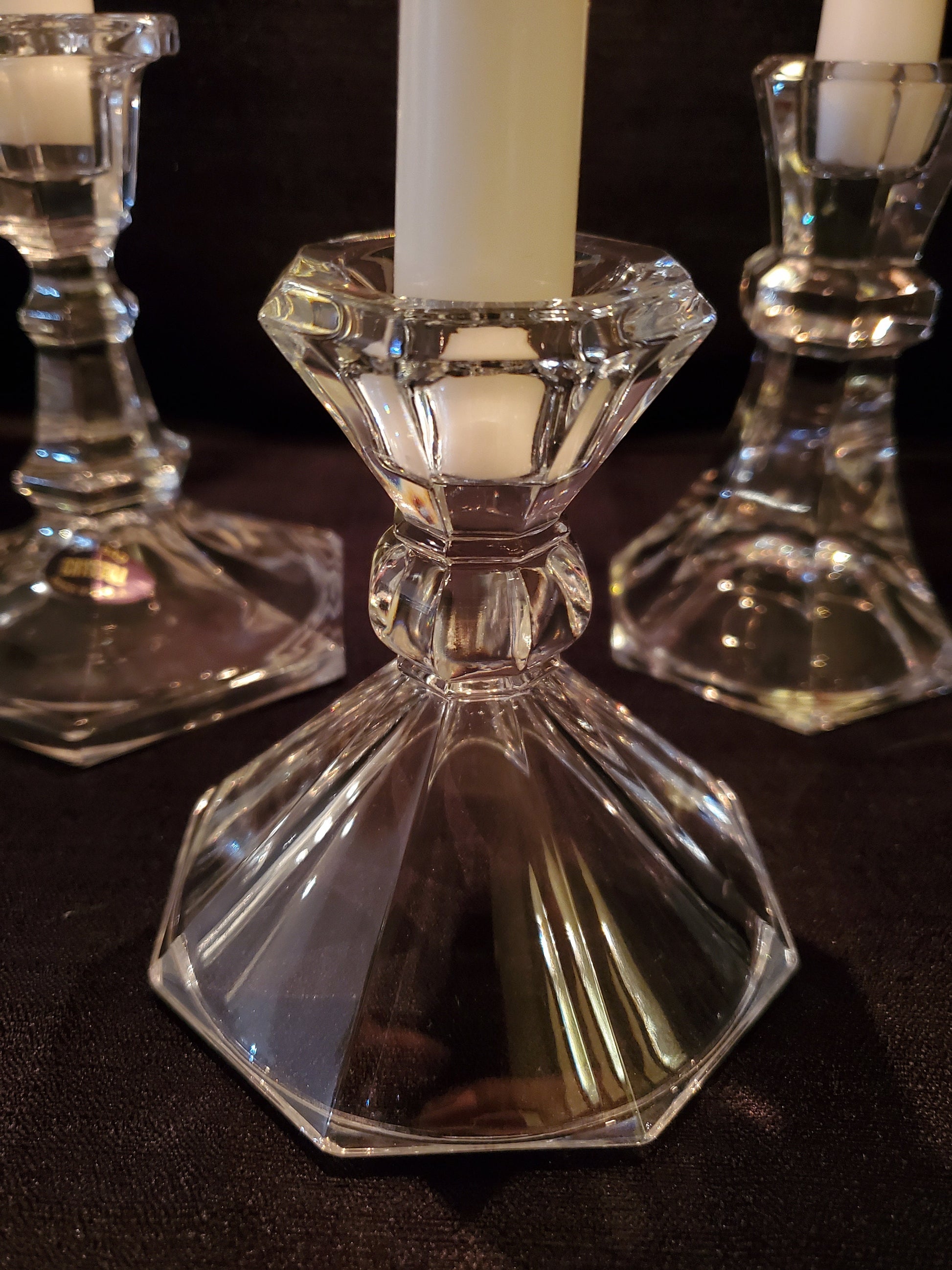 Stunning! Vintage Lead Crystal Candlestick / Taper Holders, Price is for Pairs - Wedding, Anniversary, Date Night :)