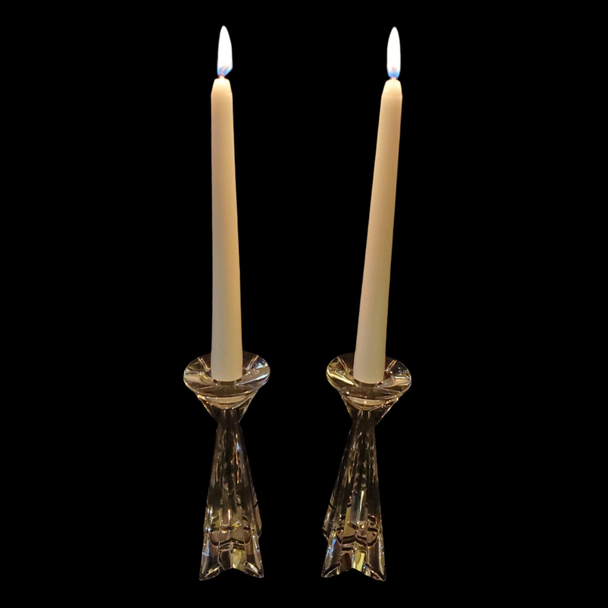 Towle star candle taper holders full lead crystal