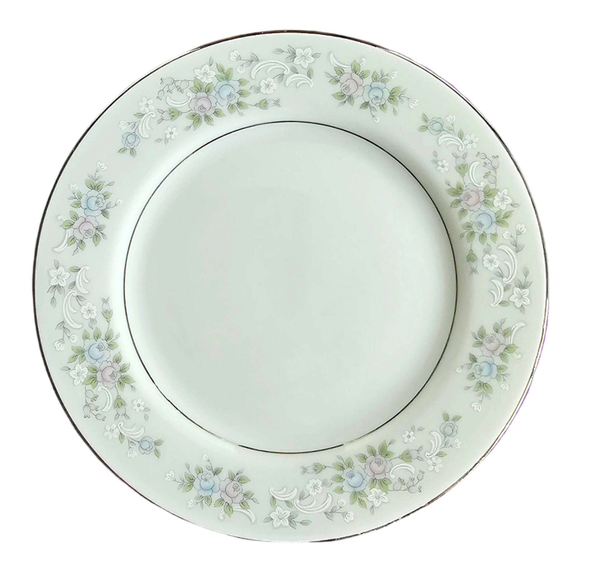 Carlion China 5 Piece Dinnerware Set: Dinner Plate, Bread & Butter Plate, Coupe Soup Bowl, Tea Cup, and Saucer. Corsage Pattern 481.