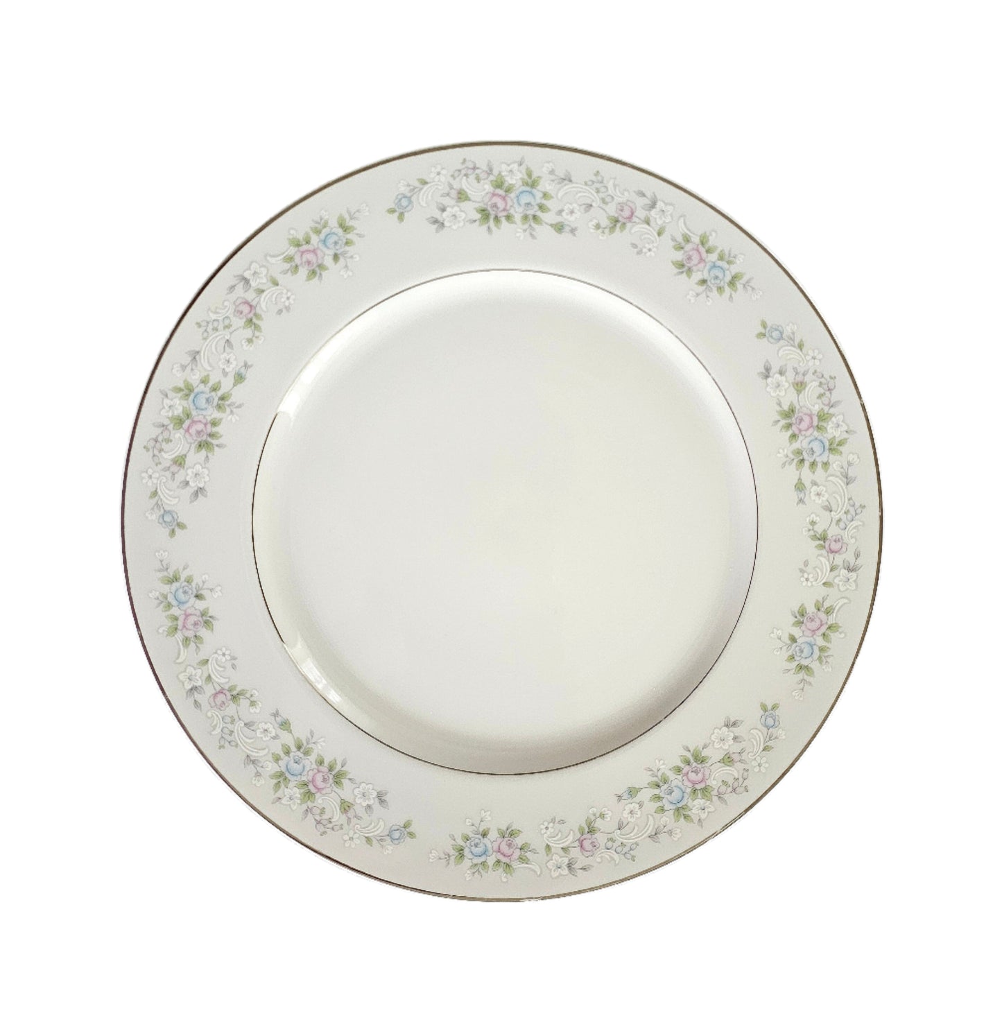 Carlion China 5 Piece Dinnerware Set: Dinner Plate, Bread & Butter Plate, Coupe Soup Bowl, Tea Cup, and Saucer. Corsage Pattern 481.